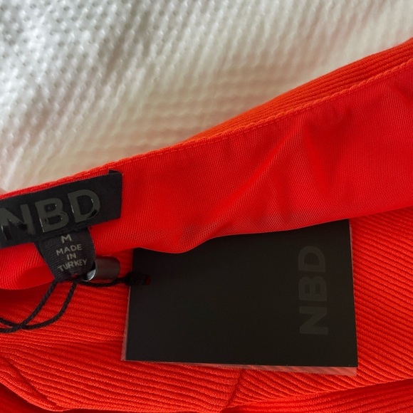 NBD Orange Red Asymmetrical One-Shoulder Bodycon Dress - Picture 8 of 12